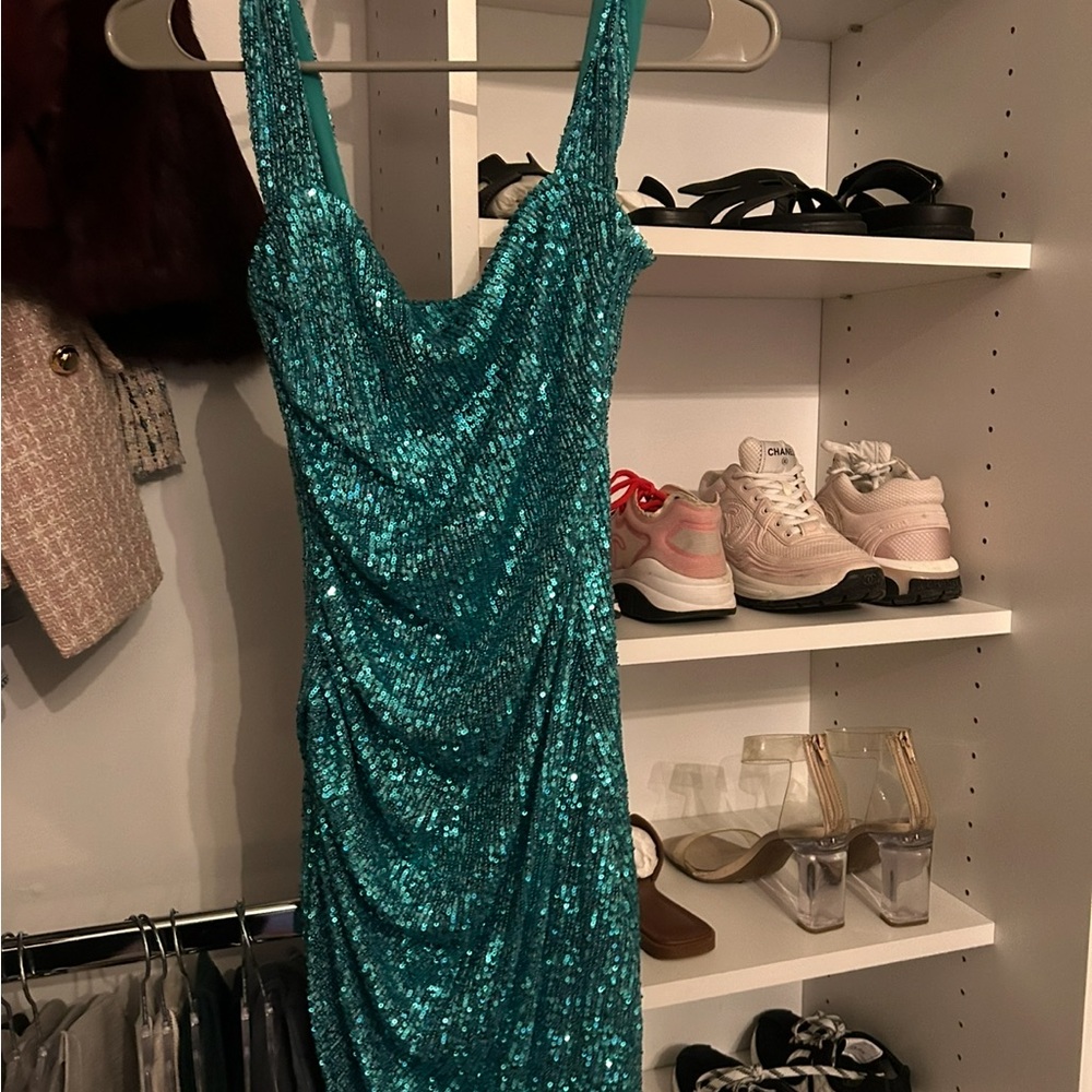 Nookie Blue Sequin Embellished Bodycon Mini Dress